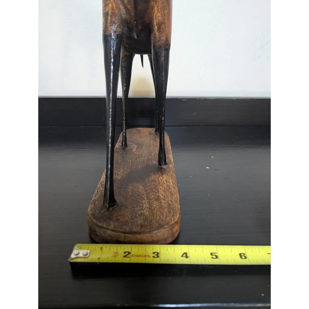 Vintage Charles Marcak Llama Metal and Hand Carved‎ Wood 12 x 16